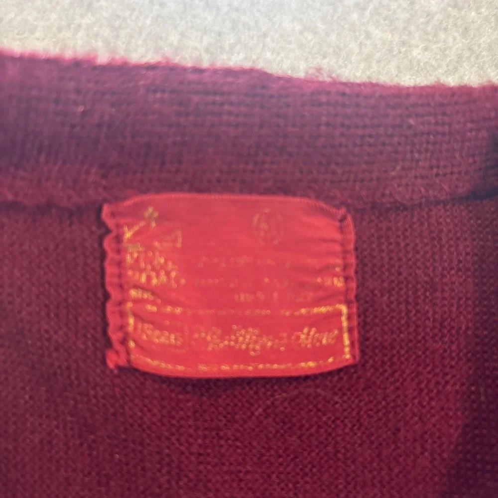 Vtg Kings Road Sears Cardigan Sweater Men's Sz M Dk Red Orlon Acrylic Sw1